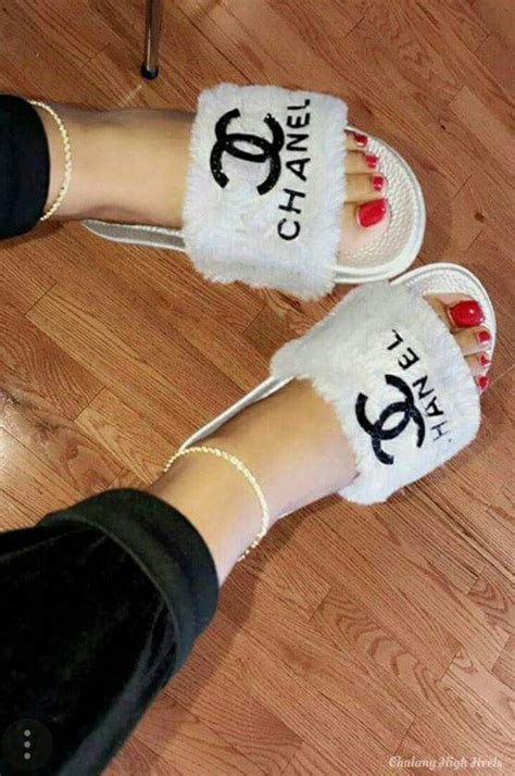 chanel slippers fluffy|chanel slippers cost.